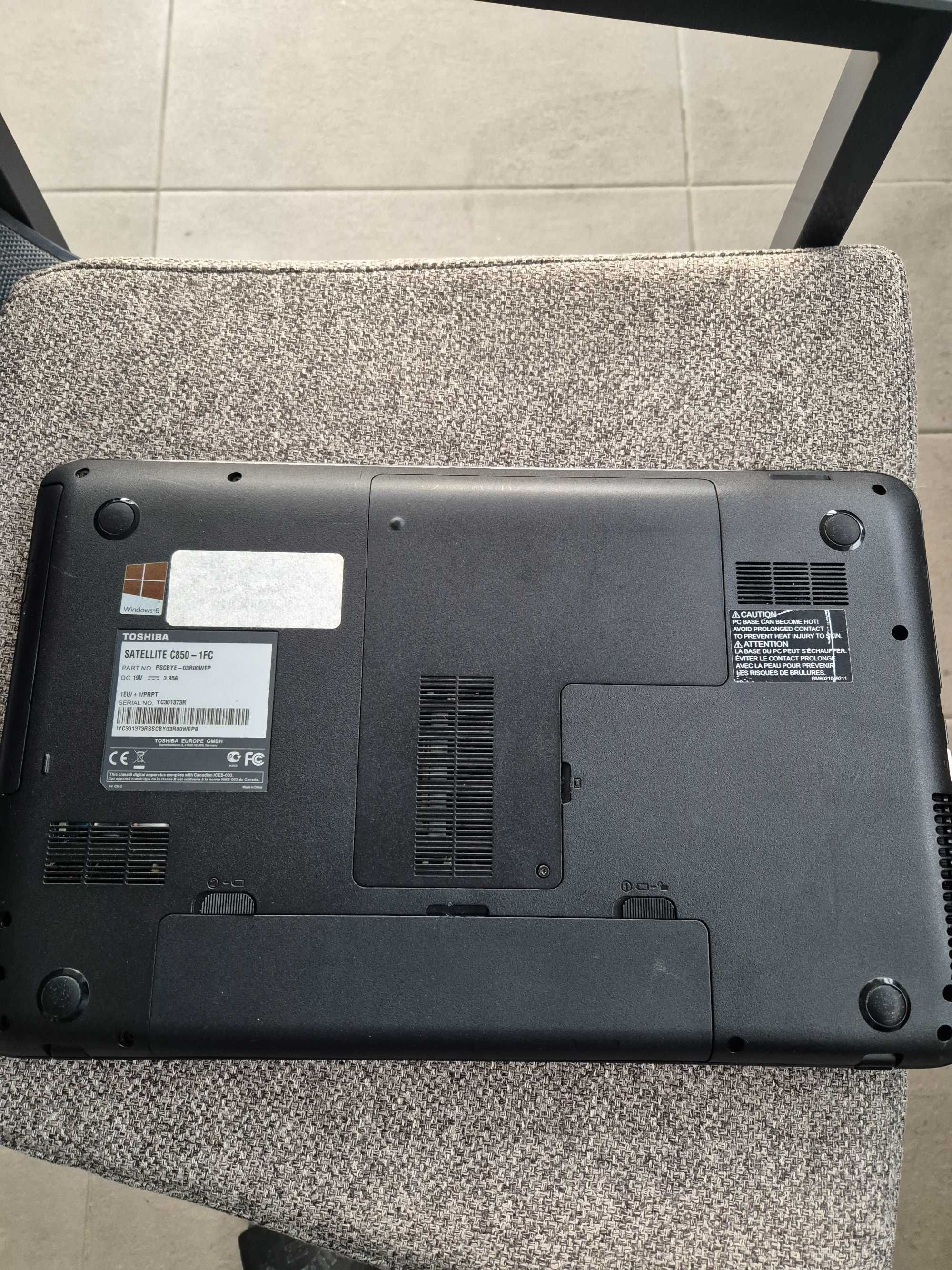 Toshiba c850 display, dá p outros modelos. s anom rest peças sob cons