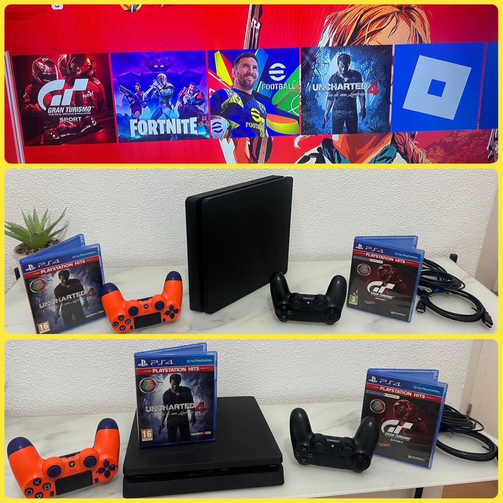 Playstation 4 Slim [1TB] + Jogos + Comando ( leia todo anuncio )
