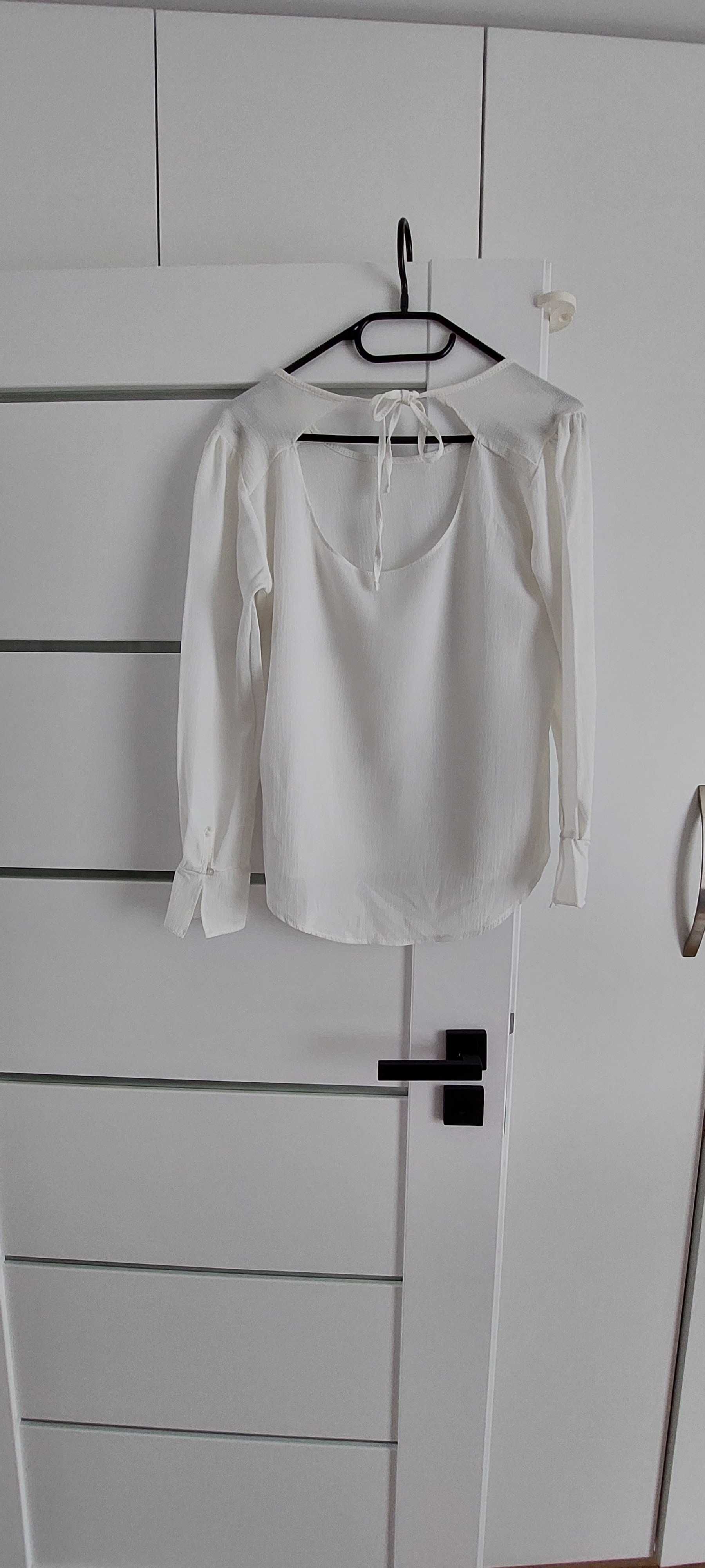 Biała bluzka koszulowa fajny tył 36 S