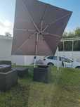 Conjunto Guarda sol, base, capa proteção e toldo extra