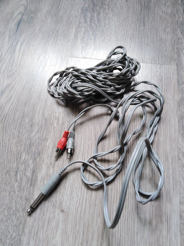 Kabel duży Jack 6.3  2×chinch  Unitra  .