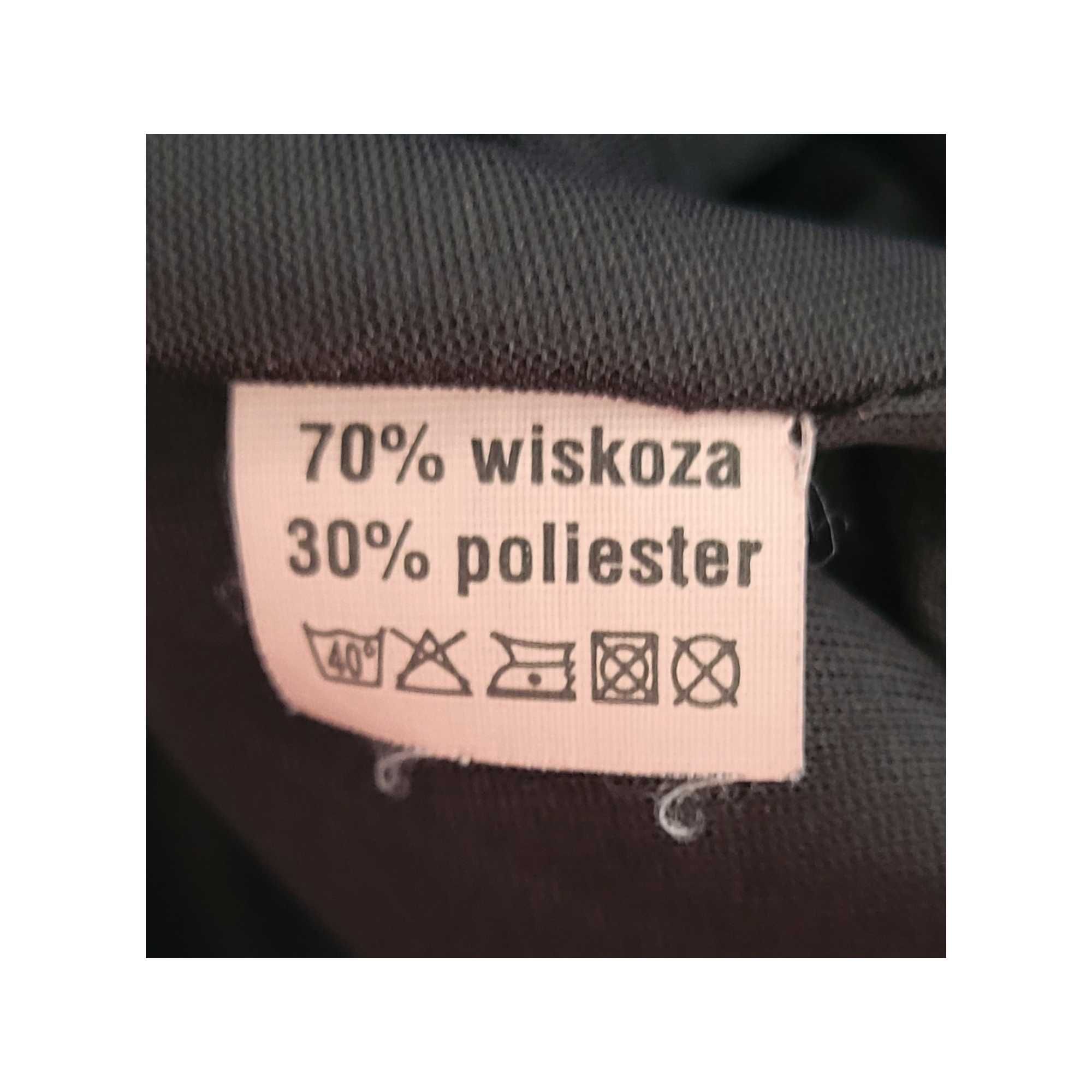 Czarna elegancka sukienka z ozdobnym dołem 36 Norbi bez rękawów galowa