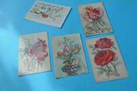 Kartki pocztowe Maja Berezowska 56. 5 sztuk kwiaty