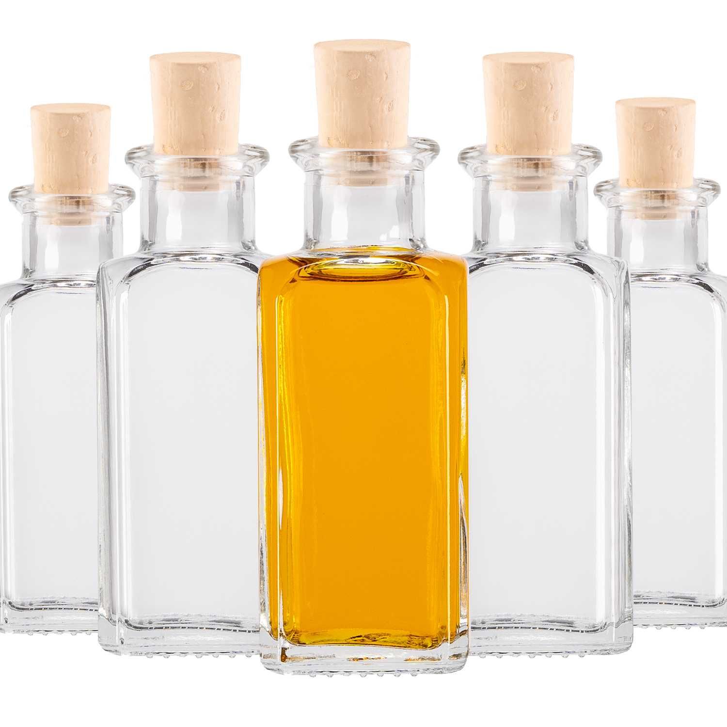 10x butelka QUADRA 100 ml na oliwę nalewki sok z korkiem