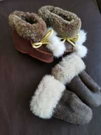 Rękawiczki buciki niechodki dla niemowlaka buty zimowe kapcie
