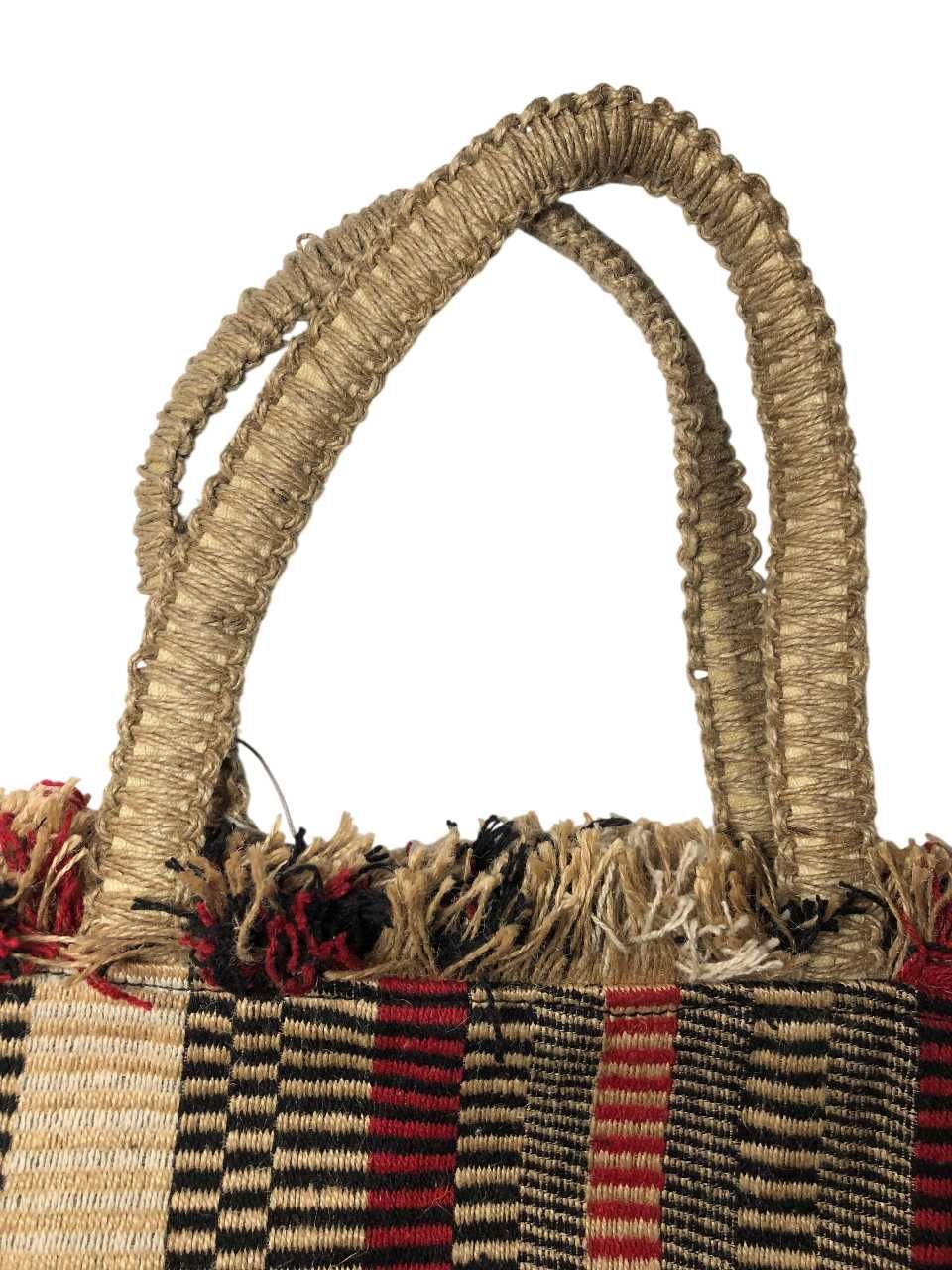 CL13 Duża Tkana Torba Plażowa Zakupowa Shopper Na Ramię PIECES Juta