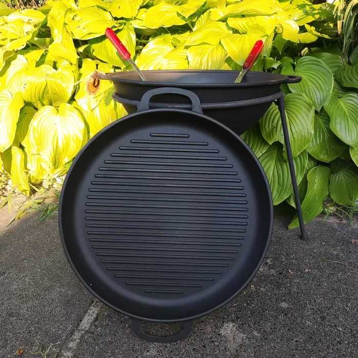 Казан чугунний 8,12,15,18л кришкою сковородою форми Wok Наша Майстерня