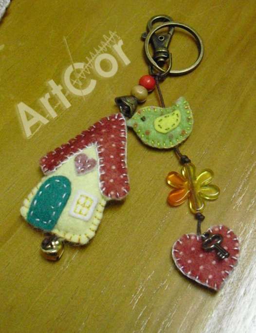 Porta-chaves em feltro (Portes grátis)