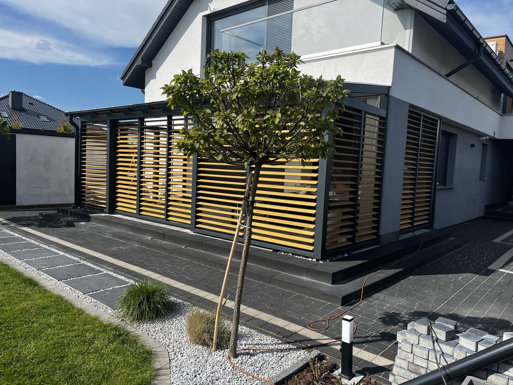 Zadaszenie tarasu pergola ruchome deseczki