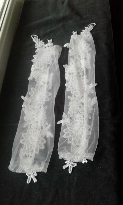 Свадебные кружевные митенки-перчатки на один палец, новые