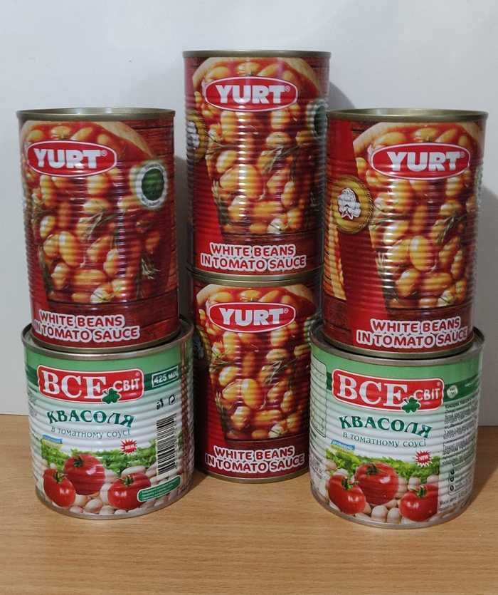 Овощные консервы - фасоль в томатном соусе / нут консервированный