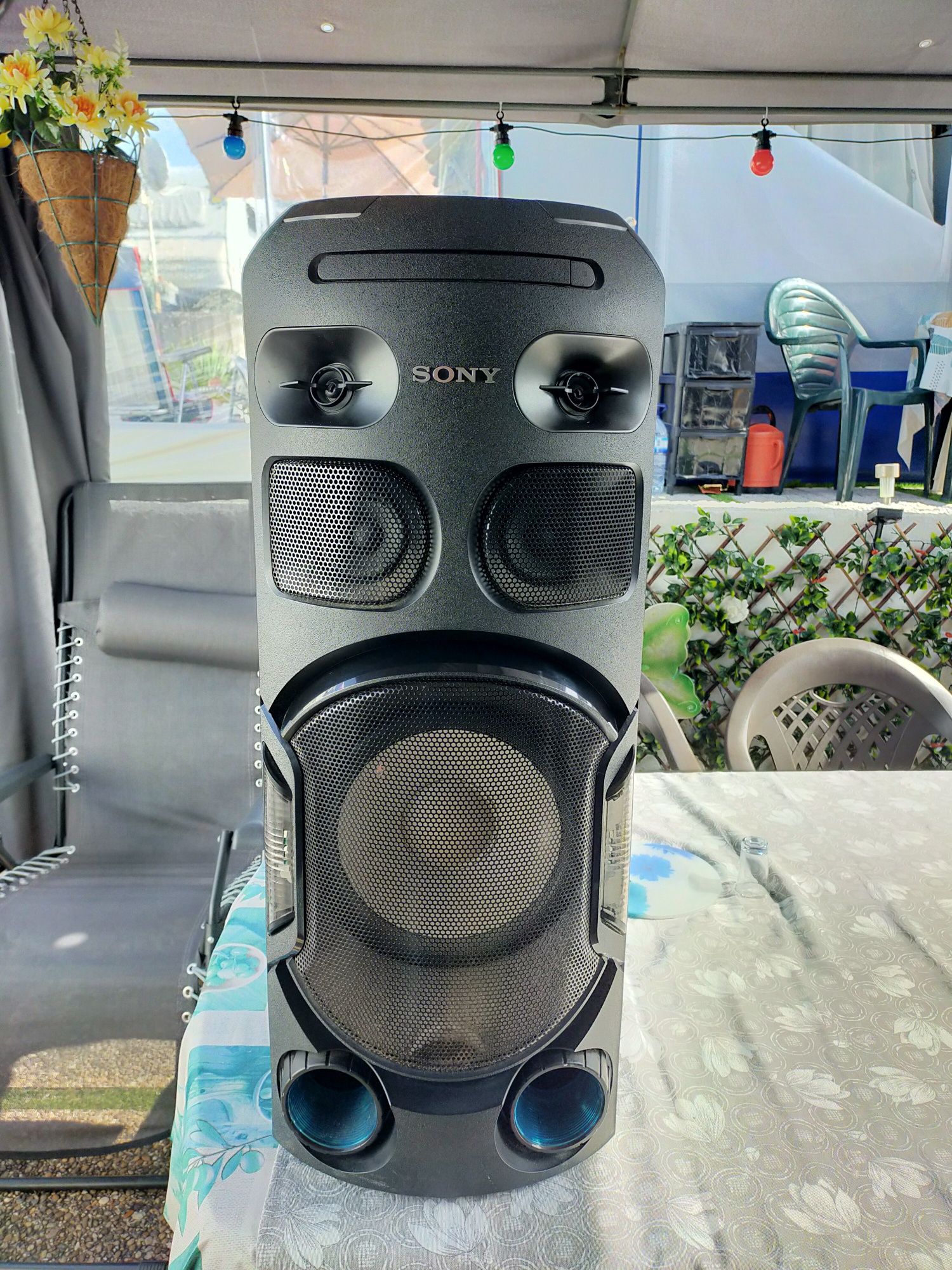 Coluna de música com LED's