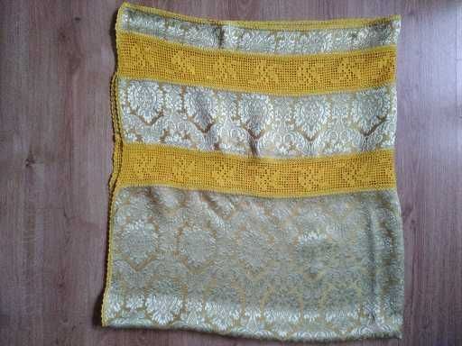 Obrus żakardowy, szydełko, 150 x 130, handmade, vintage, Święta