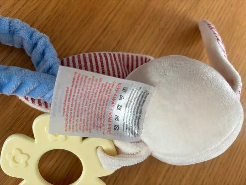 Króliczek pacynka na rękę dla niemowlaka gryzak zabawka niemowlęca