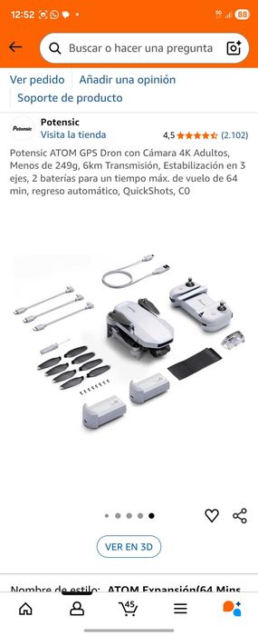 Drone 2 baterias, 6km distância, gimbal estabilidade 4k