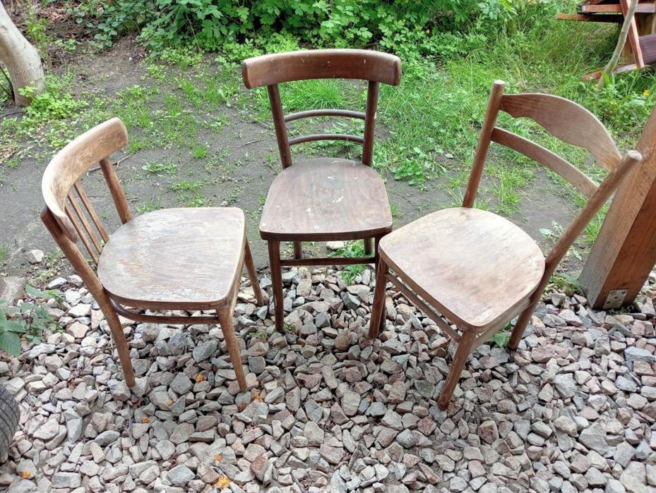 Stare Drewniane Krzesło Taboret Aga Jar Patyczak Thonet PRL