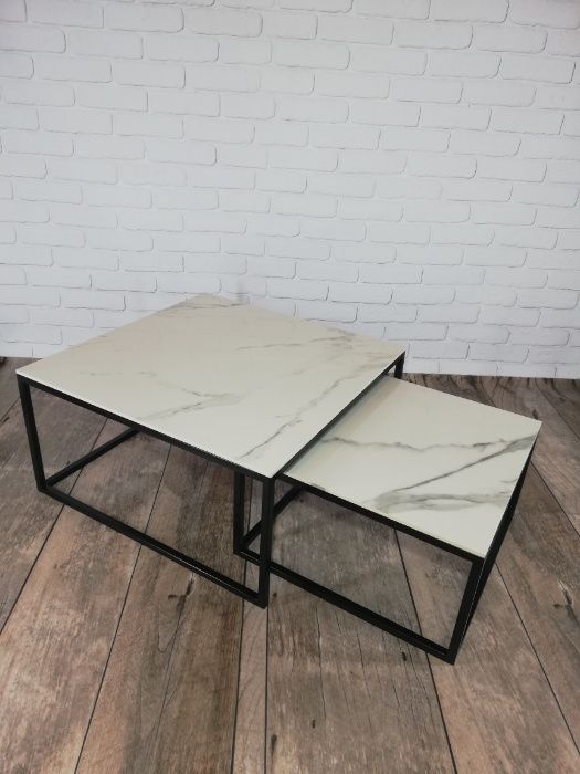 Stolik kawowy spiek kwarcowy 60x60 cm 80x80 cm industrial loft