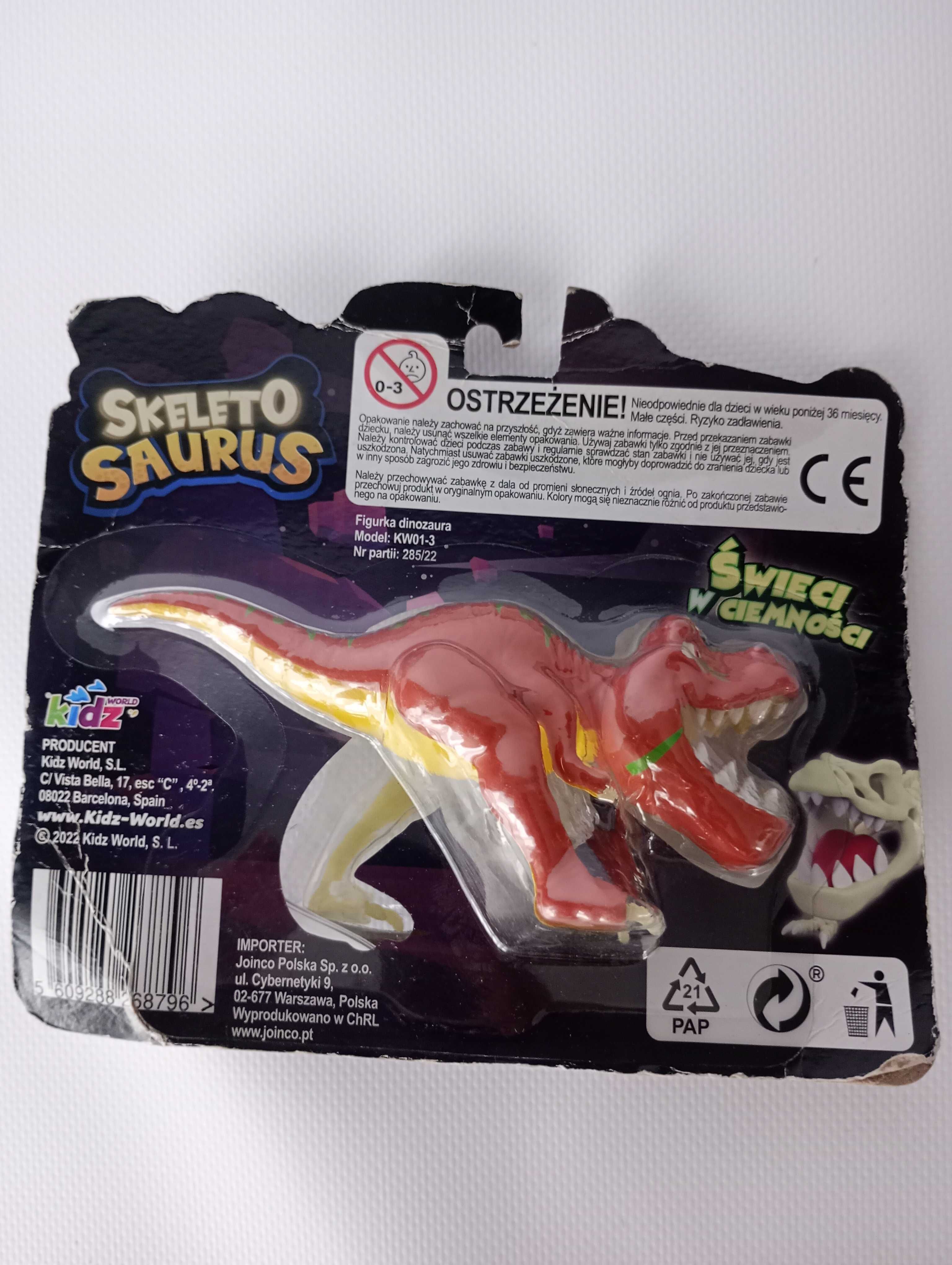 Skeleto saurus świecący dinozaur szkielet
