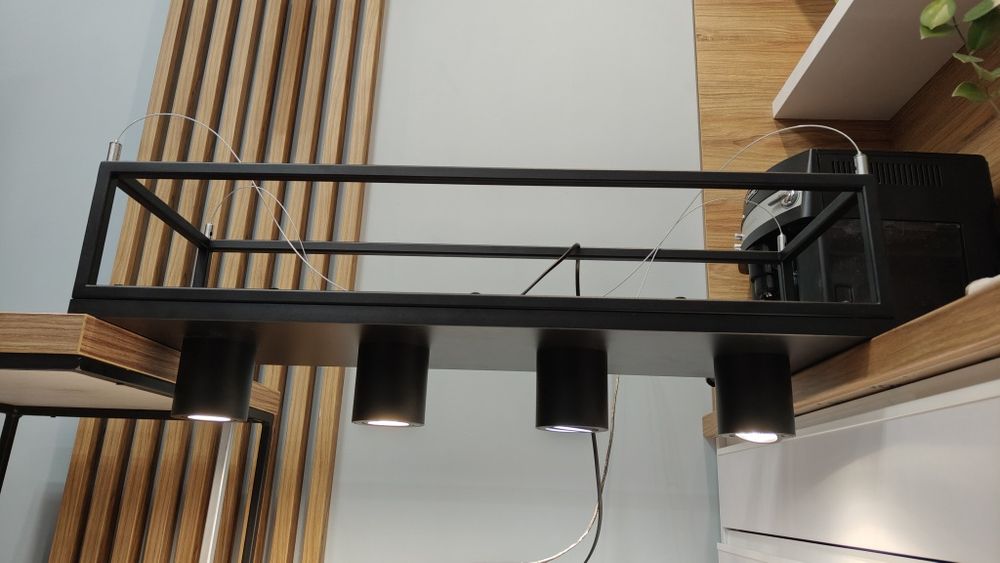 Lampa, żyradndol nad stół, wyspę podsufitowa, loft, industrial.