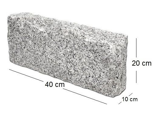 Kamień murowy z granitu KRAWĘŻNIK kostka granitowa 40x20x10