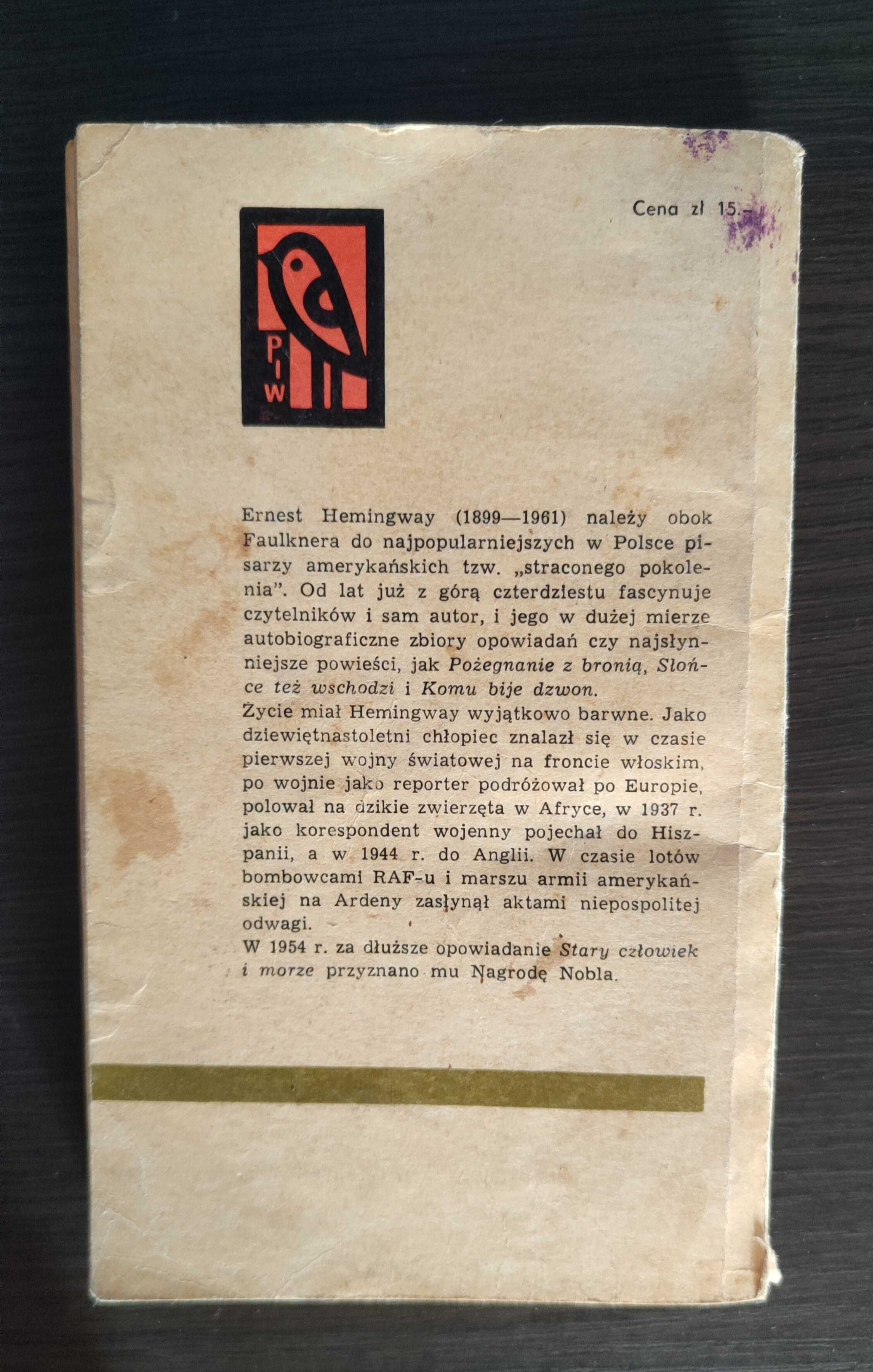 Książka pożegnanie z bronią, Ernest Hemingway