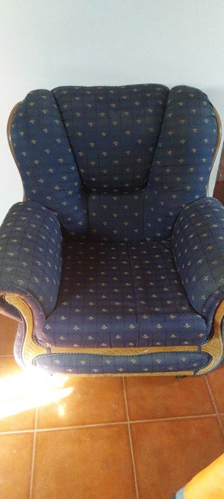 Poltrona antiga azul