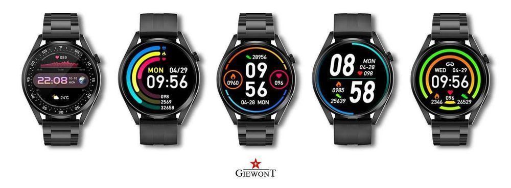 Smartwatch Giewont GW450-1 Czarny + Pasek Czarny Silikonowy