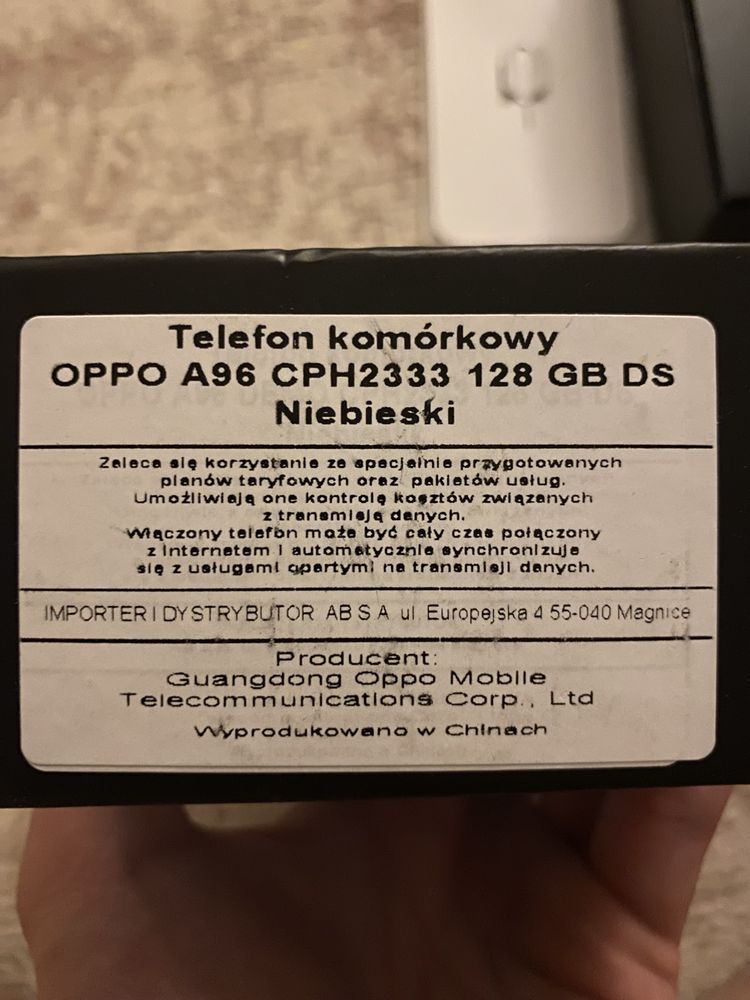 OPPO A96 - 6/128Gb model CPH2333 Smartphone Telefon