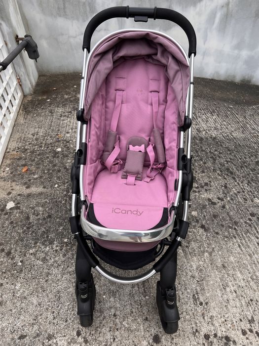 iCandy Rosa Carrinho de Bebé com todos os acessórios