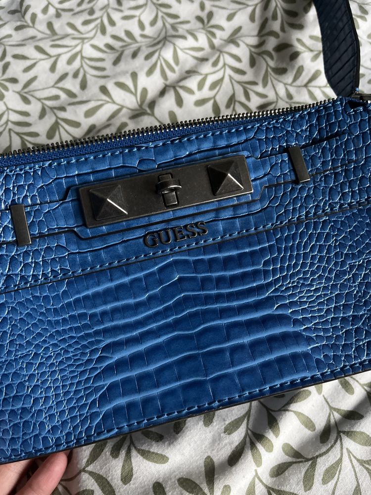 Torebka guess raffie mini print croco