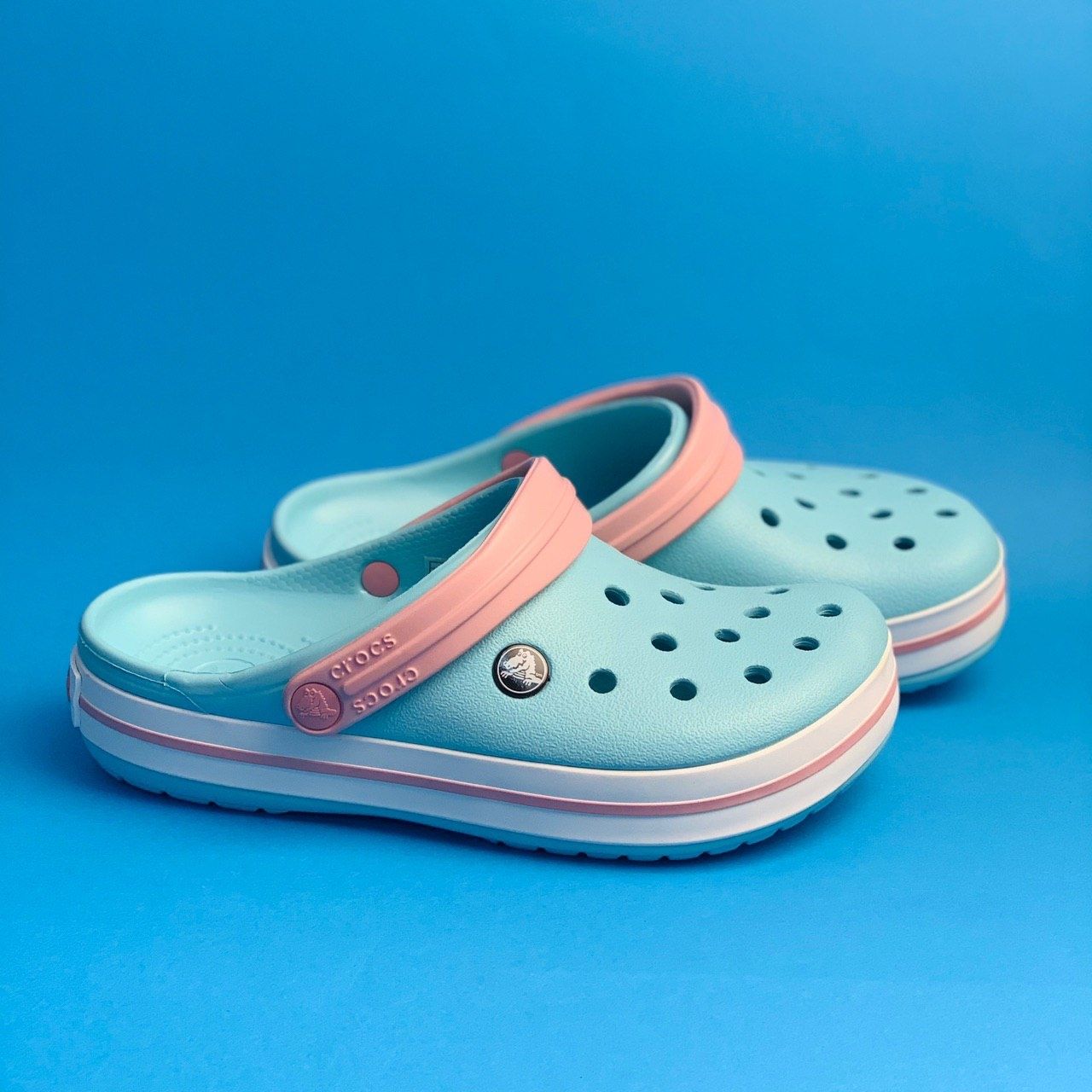 Купить сабо Crocs Crocband кроксы крокбенд Ise Blue/White в Киеве.