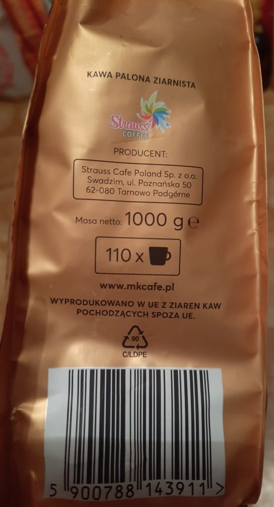 2kg kawy ziarnistej: 1kgMkCafe Crema+1kg McCafe Premium