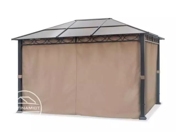 Pawilon ogrodowy Hardtop Rendezvous Deluxe szaro-brązowy, 3x4m