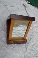 szkatulka z lusterkem prl 20x5,5x13,5 pudelko drewniane prl