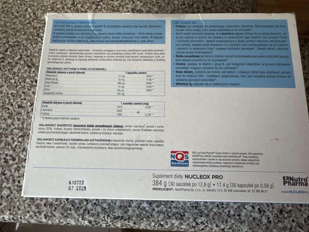 Nucleox pro cale opakowanie