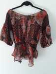 Blusa vermelha e preta estampada Zara, nova com etiqueta