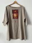 Lniana tunika oversize xl artystyczna len