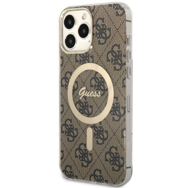 Guess Etui Hardcase 4G MagSafe dla iPhone 13 Pro Max 6.7" - Brązowy