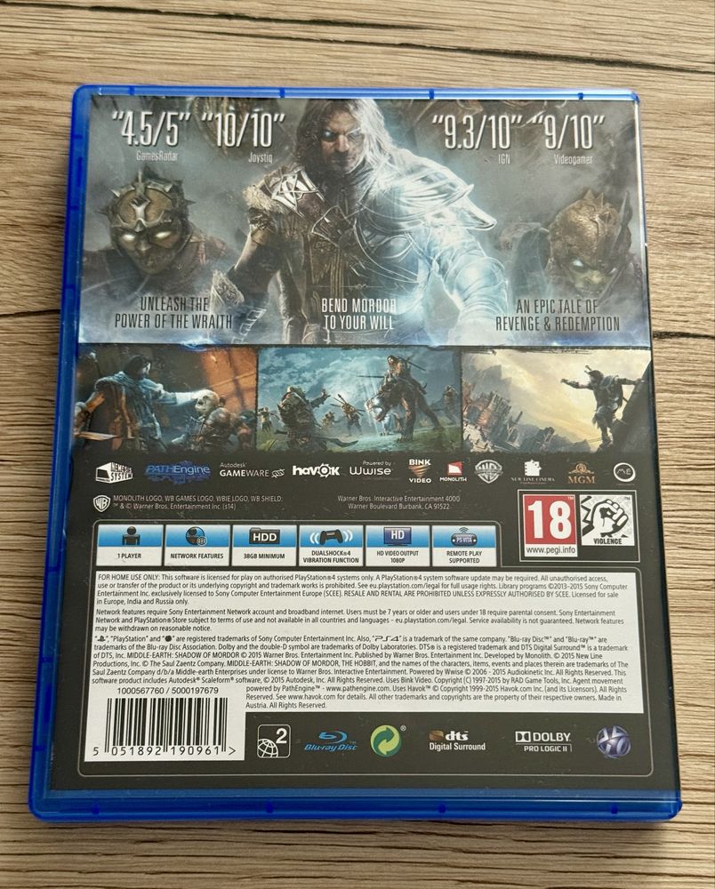 Shadow of Mordor Game of the Year Edition PS4 STAN IDEALNY