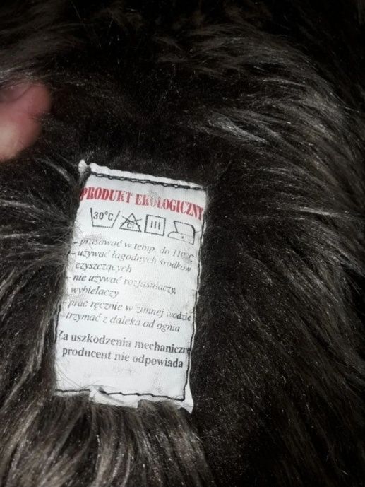 Płaszcz damski ciepły typu futro ekoskóra