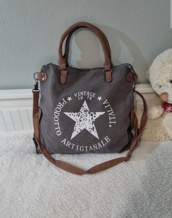 Torebka damska szara shopper