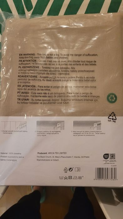 2 zasłony beżowe, 100% bawełna