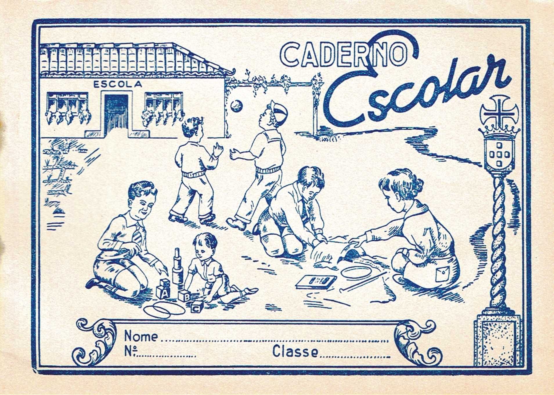 Caderno escolar antigo - anos 50