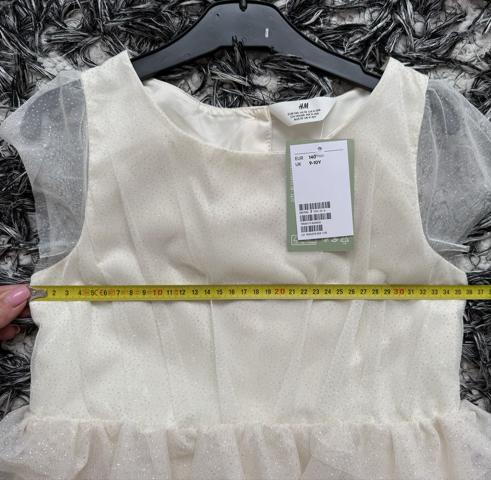 Sukienka HM tiulowa z brokatem r. 140, nowa