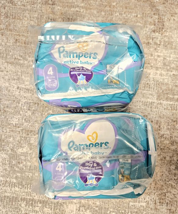 Pampers Active Baby 4 mega pack, 132 x2, 264, nowe, fabrycznie zapakow