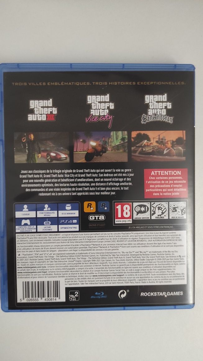 Jogos PS4 GTA The Trilogy