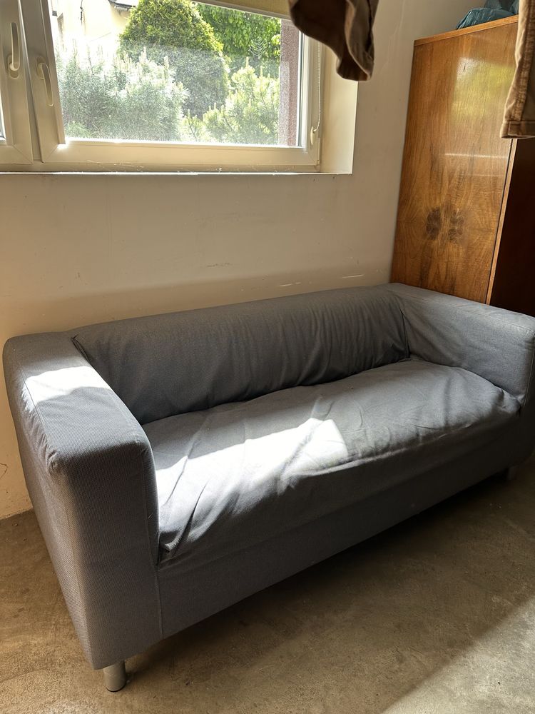 Sofa IKEA KLIPPAN kanapa jak nowa szary niebieski