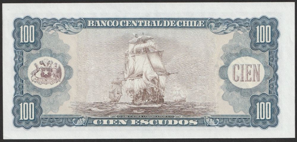 Chile 100 escudos 1960 - stan bankowy UNC