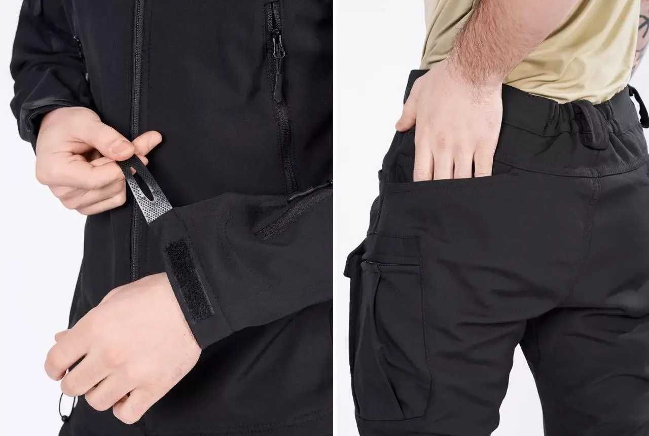 Костюм софтшелл Gwild Чорний Soft Shell на флісі розміри S-5XL