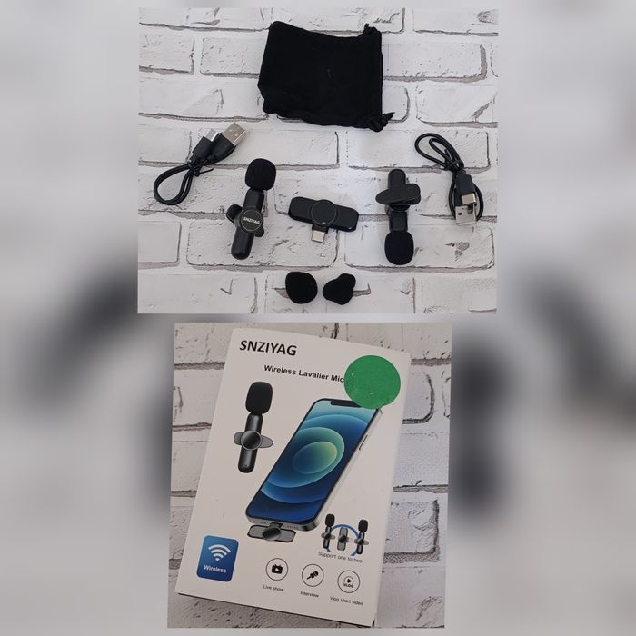 Подвійний Бездротовий петличний мікрофон- гарнитура SNZIYAG для Androi